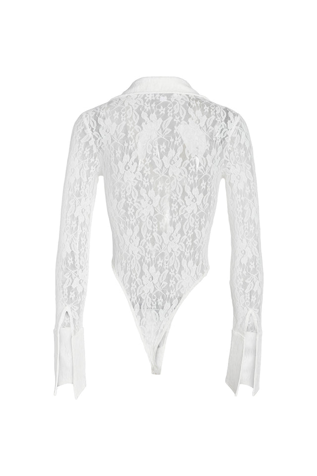 KYLEAH BODYSUIT - WHITE : LACE