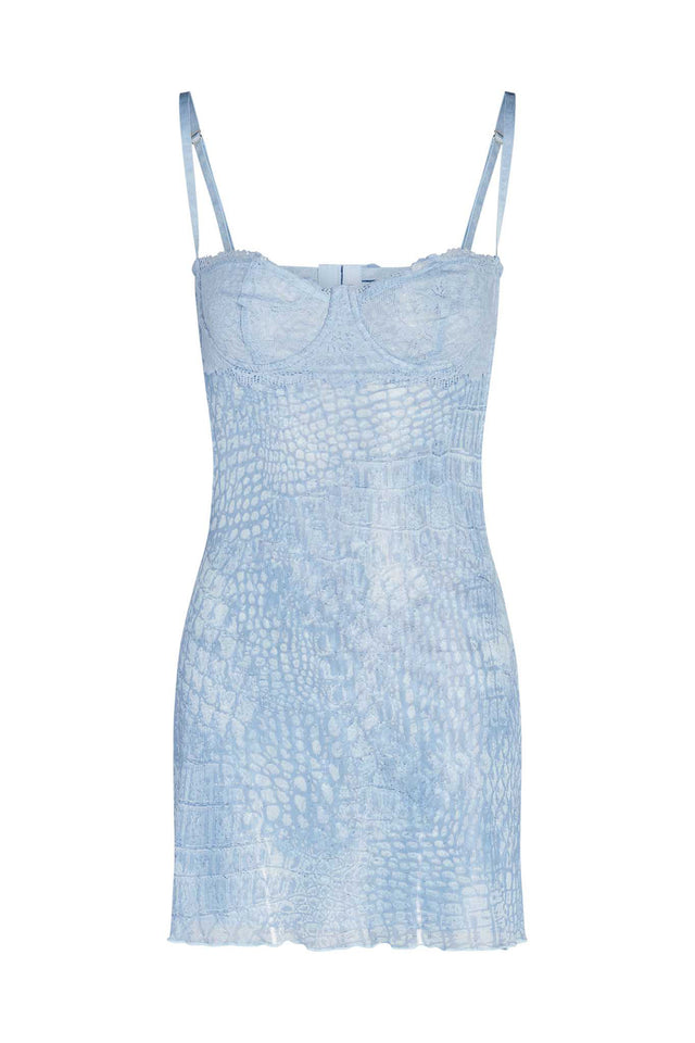 SILO SLIP DRESS - BLUE : CROC