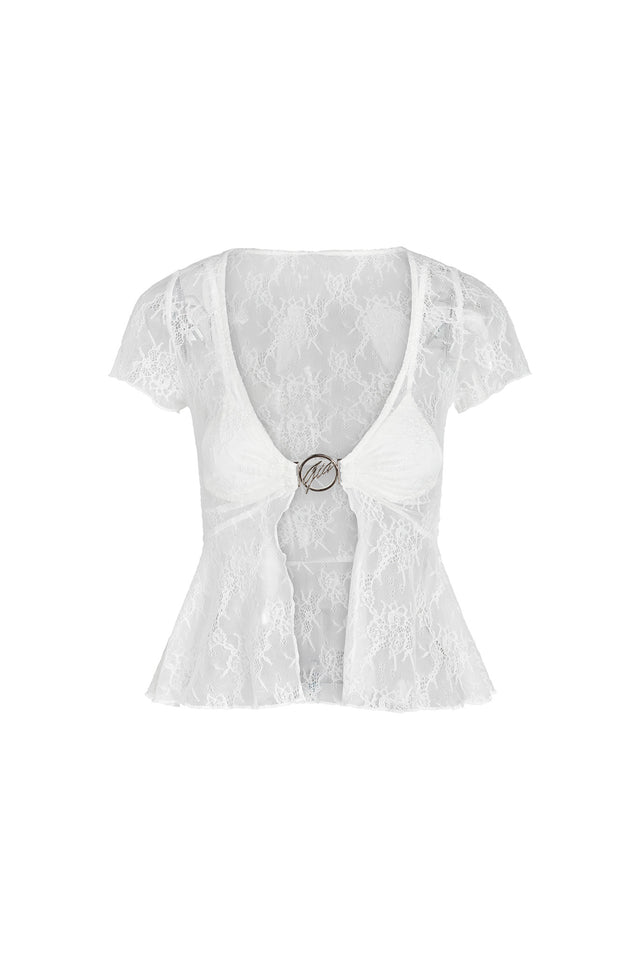 JACQUEY TWO PIECE TOP - WHITE : LACE