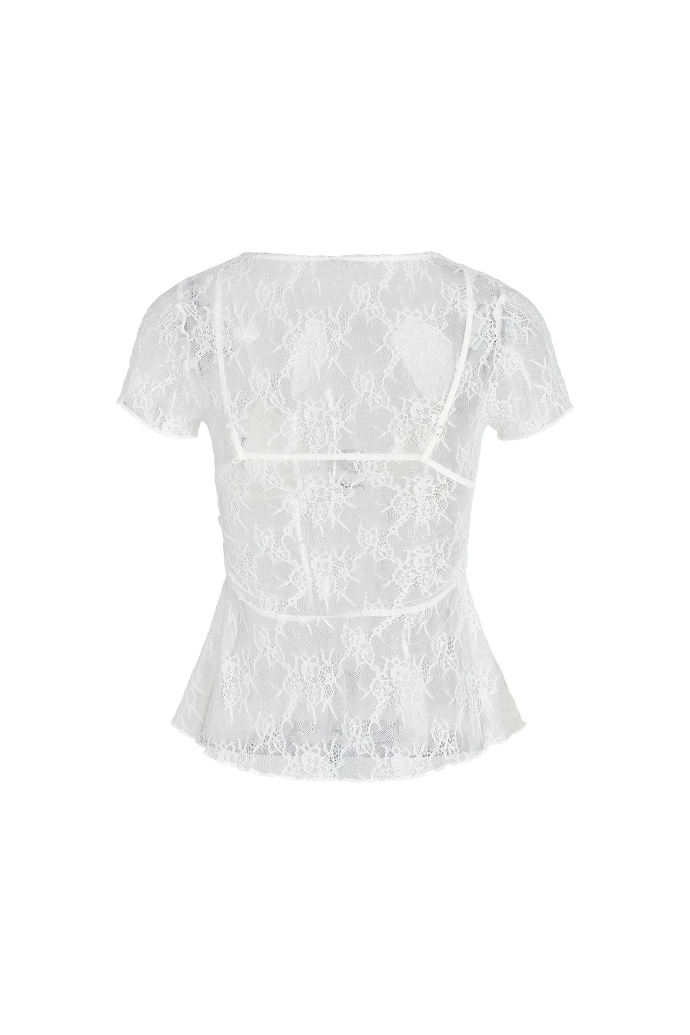 JACQUEY TWO PIECE TOP - WHITE : LACE