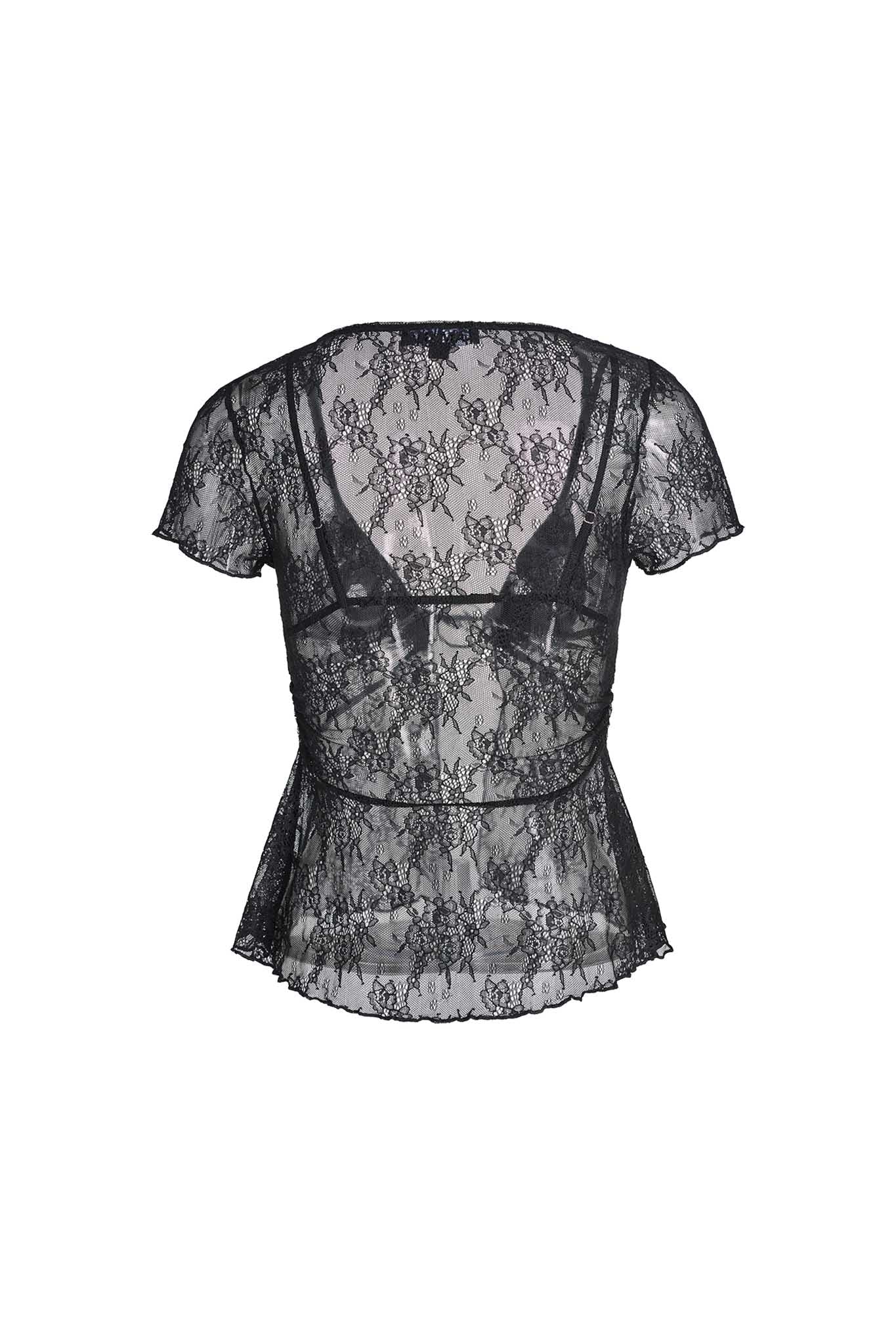 JACQUEY TWO PIECE TOP - BLACK : LACE