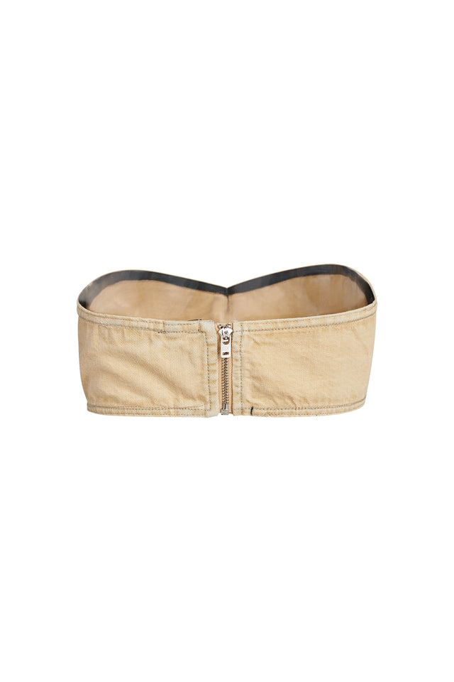 FAUNA BANDEAU - BEIGE : TAN DENIM