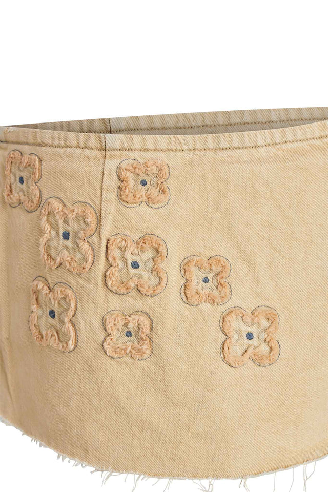 FAUNA MINI SKORT - BEIGE : TAN DENIM