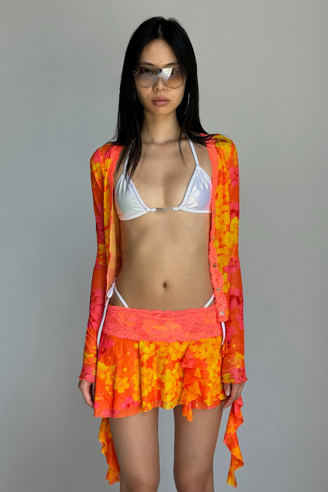 SILO SKIRT - ORANGE : NEON FLORAL