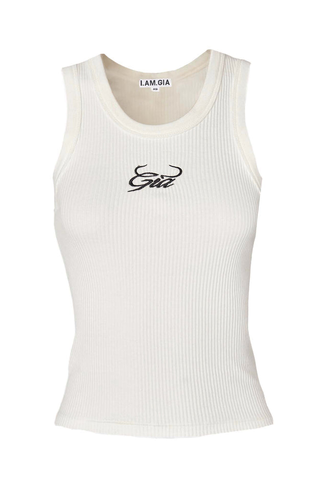 AERGLO TANK - WHITE W BLACK EMB