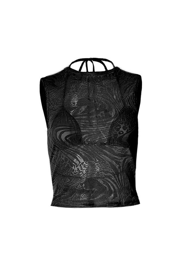 AMINA TOP - BLACK BURNOUT