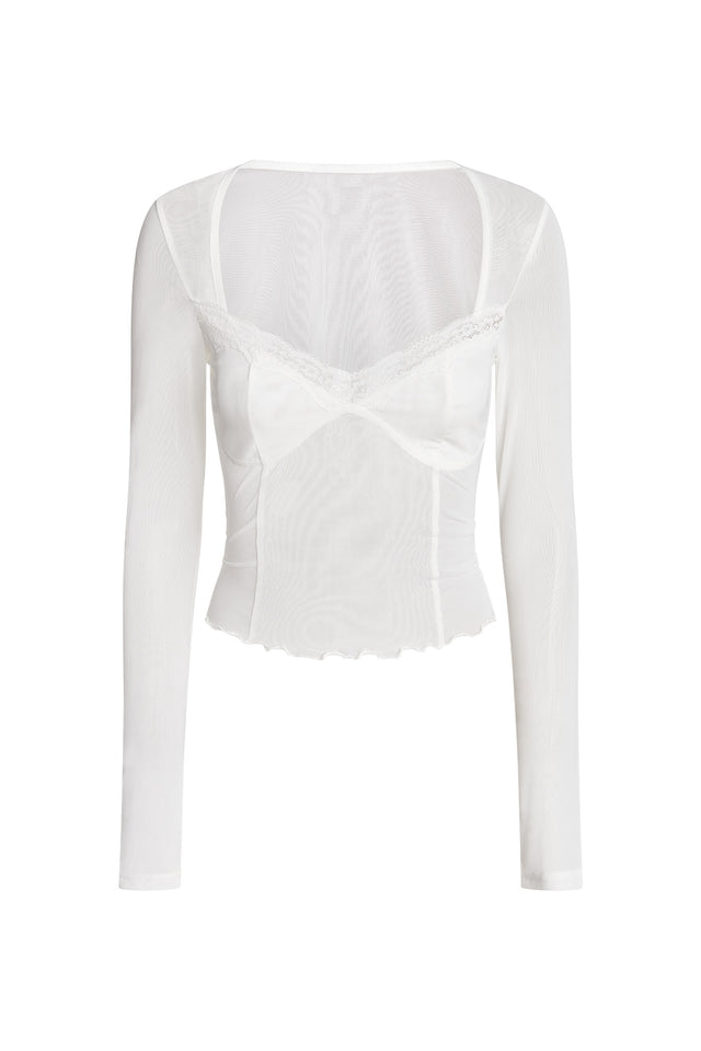 GIANNA LONG SLEEVE TOP - WHITE