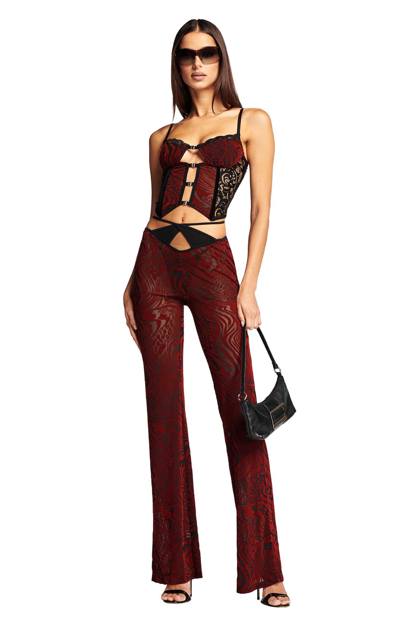 VELORINA PANT - RED BURNOUT