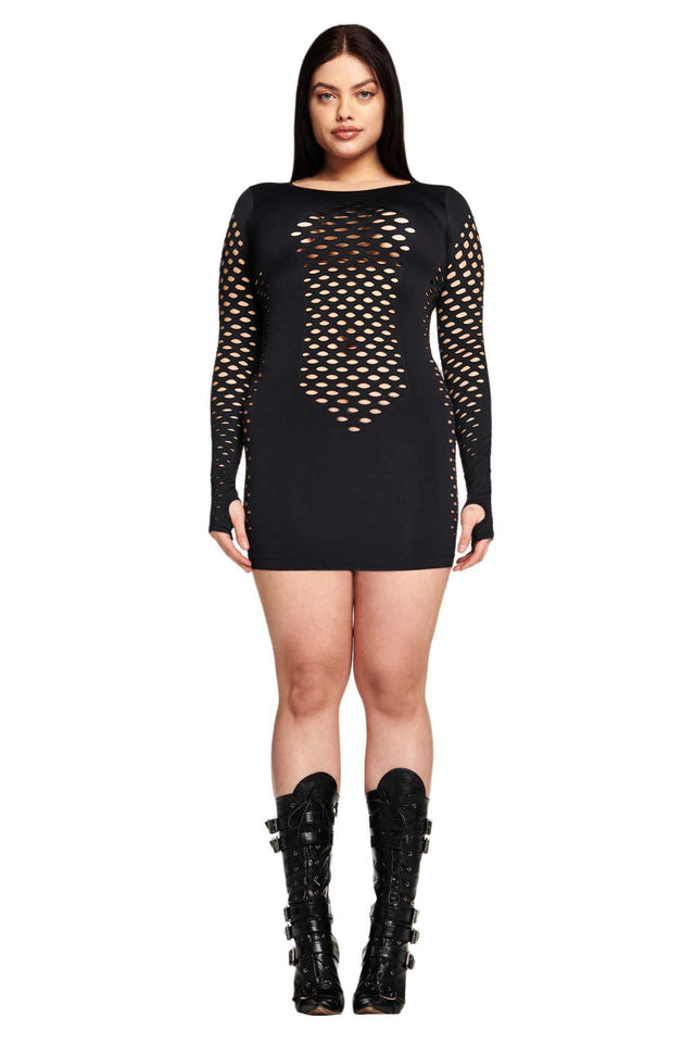 YAZMIN KNIT DRESS - BLACK