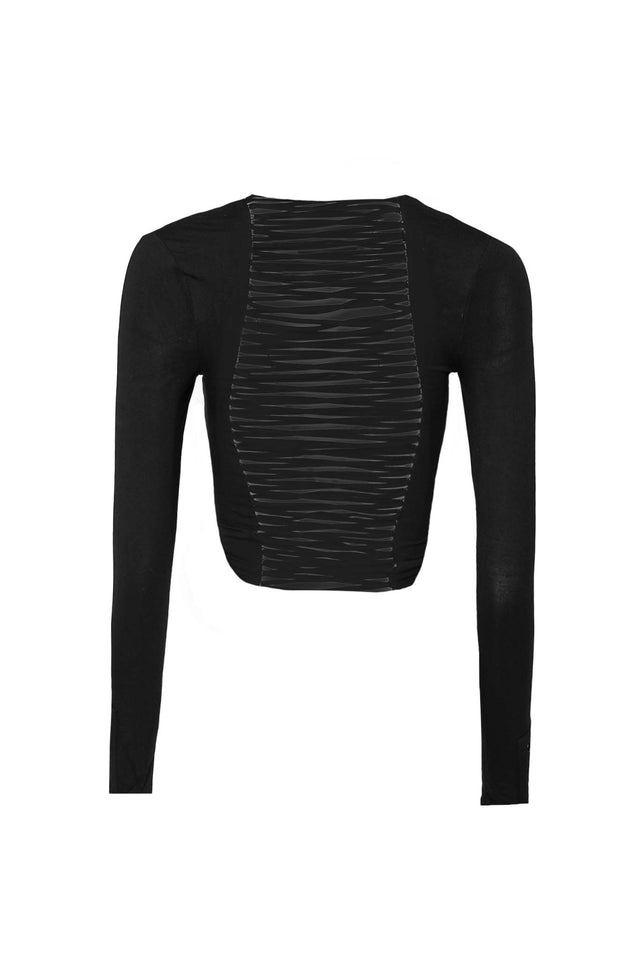 VERA LONG SLEEVE TOP - BLACK