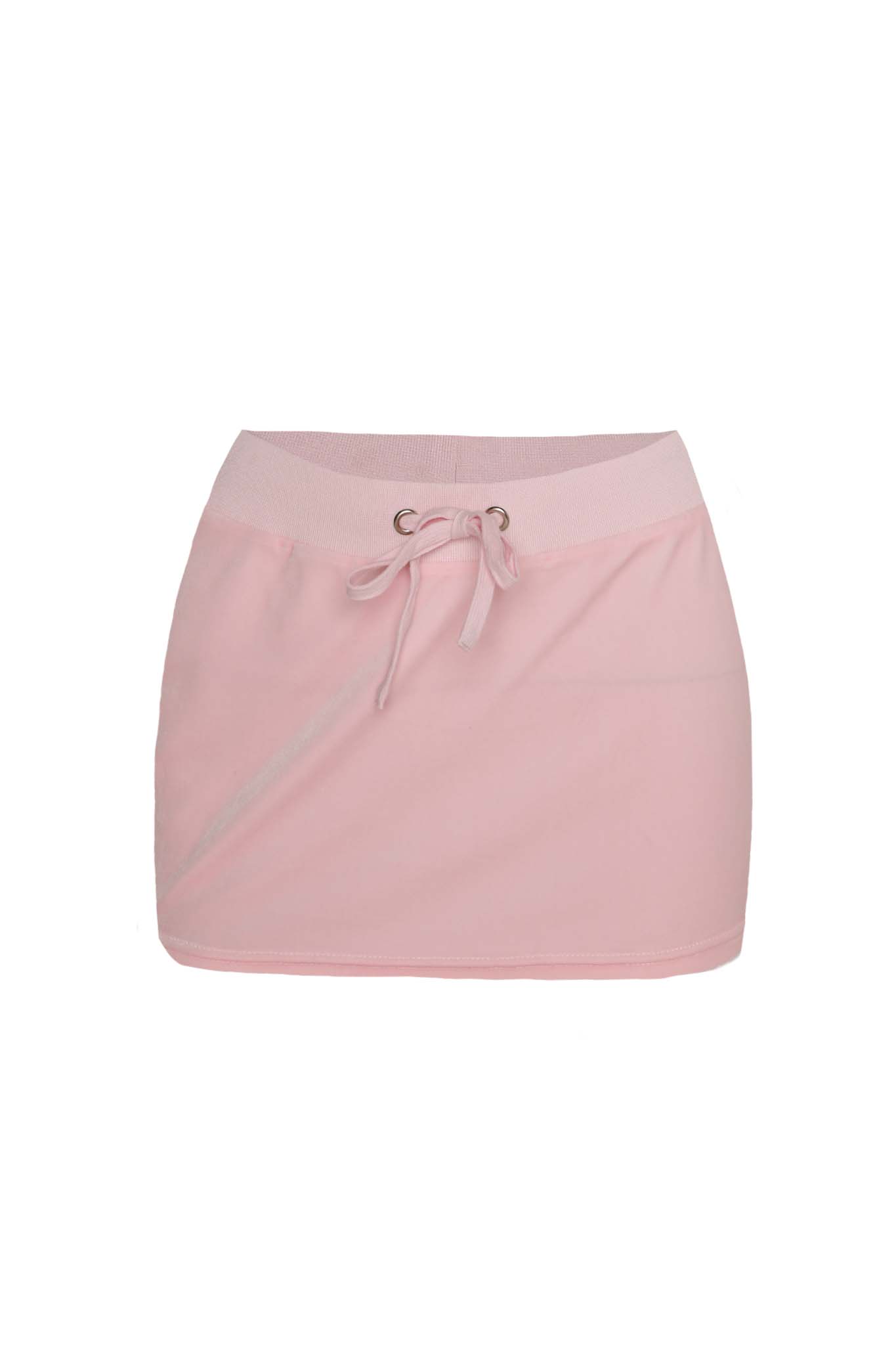 KAMERON VELOUR MINI SKIRT - BABY PINK