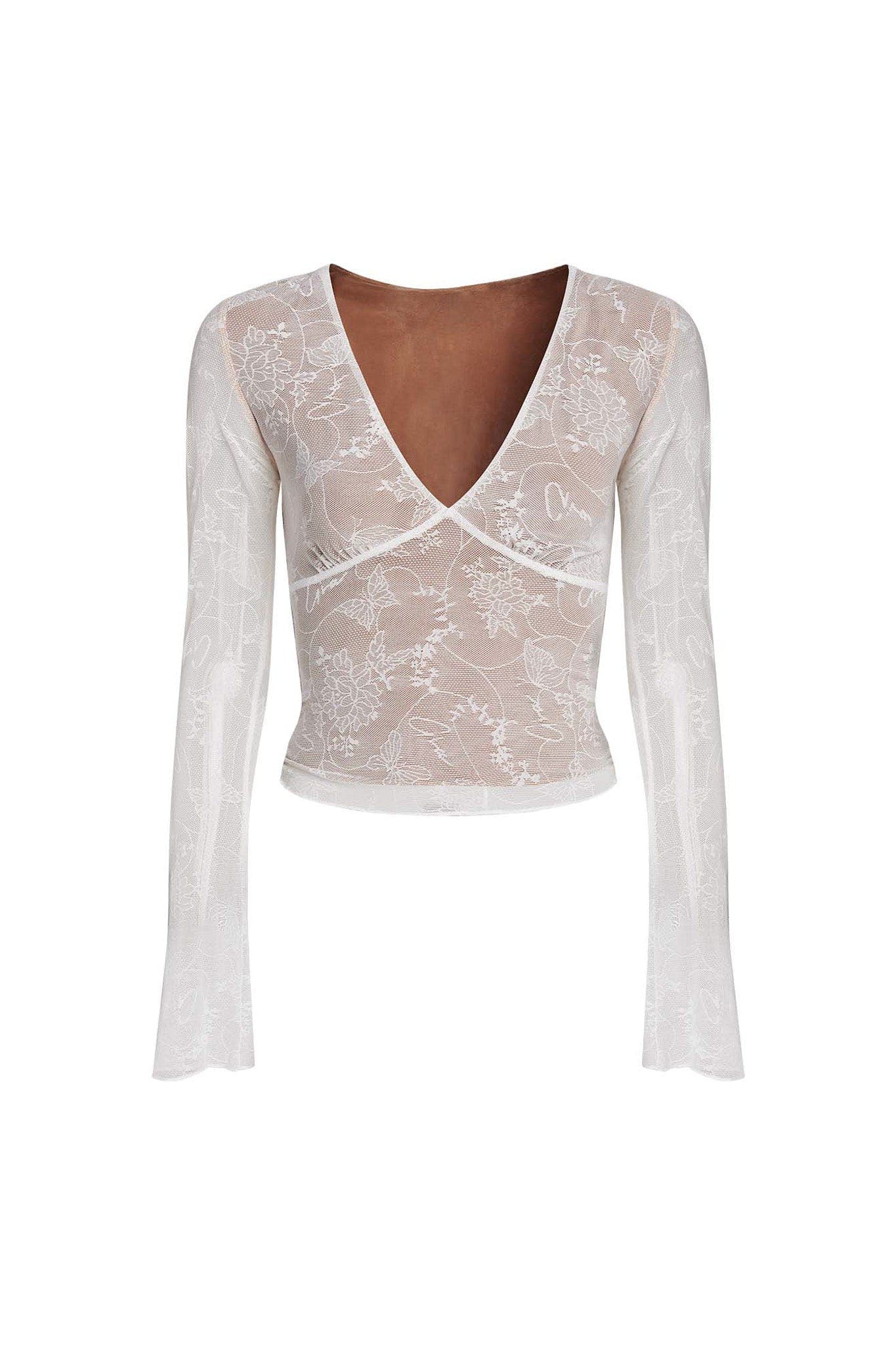 YVETTE TOP - WHITE : BUTTERFLY LACE