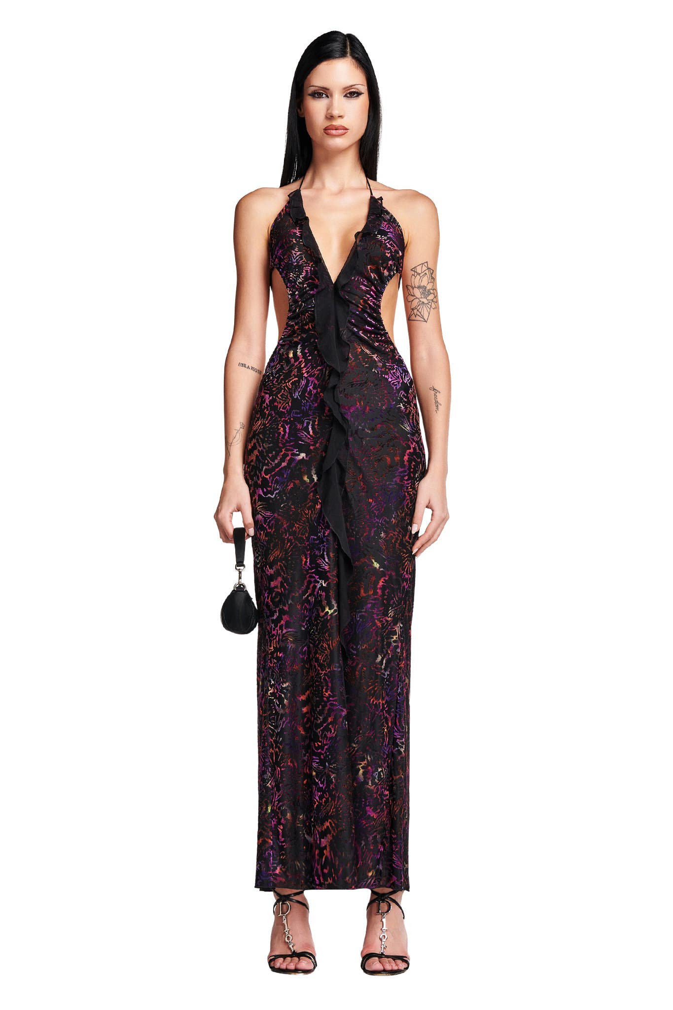 DANIELLE MAXI DRESS - ANIMAL BURN OUT