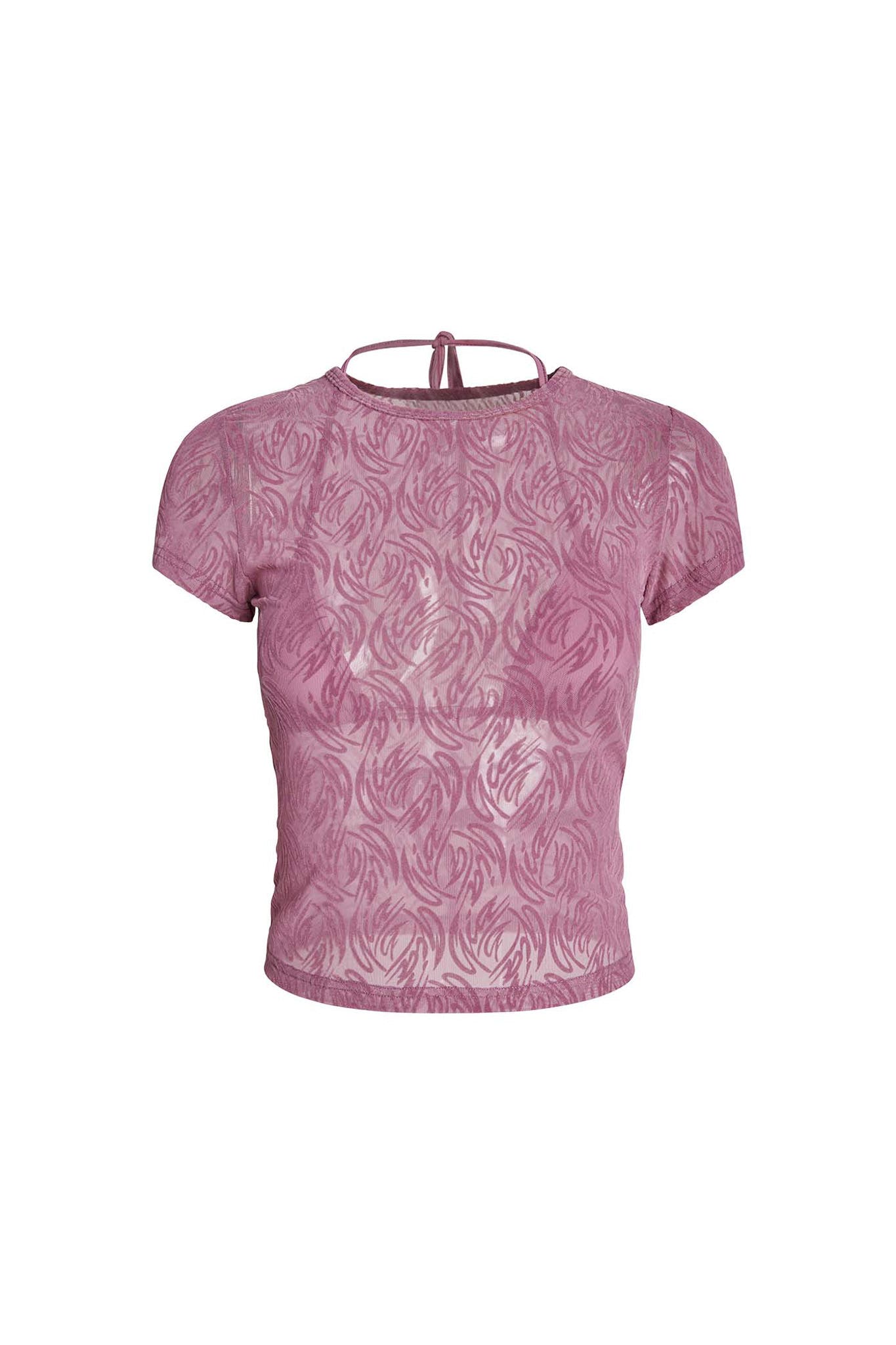 LAURELLA TOP - PINK : MONOGRAM BURNOUT