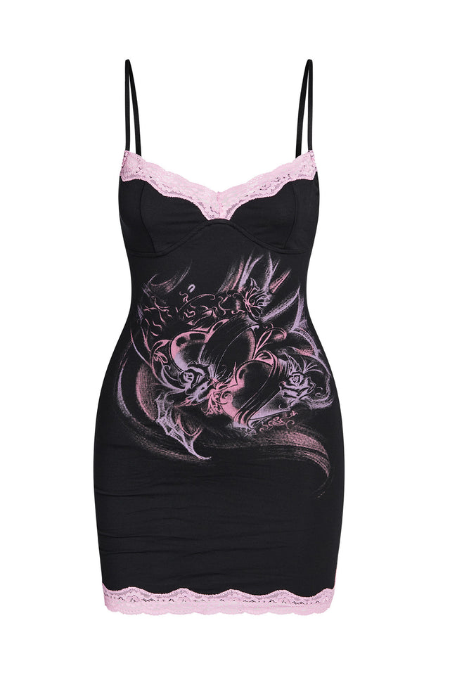 TAYLOR BAMBOO DRESS - BLACK : GRAFFITI