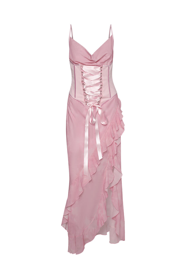 MARLETTE MAXI DRESS - PINK : ROSE QUARTZ