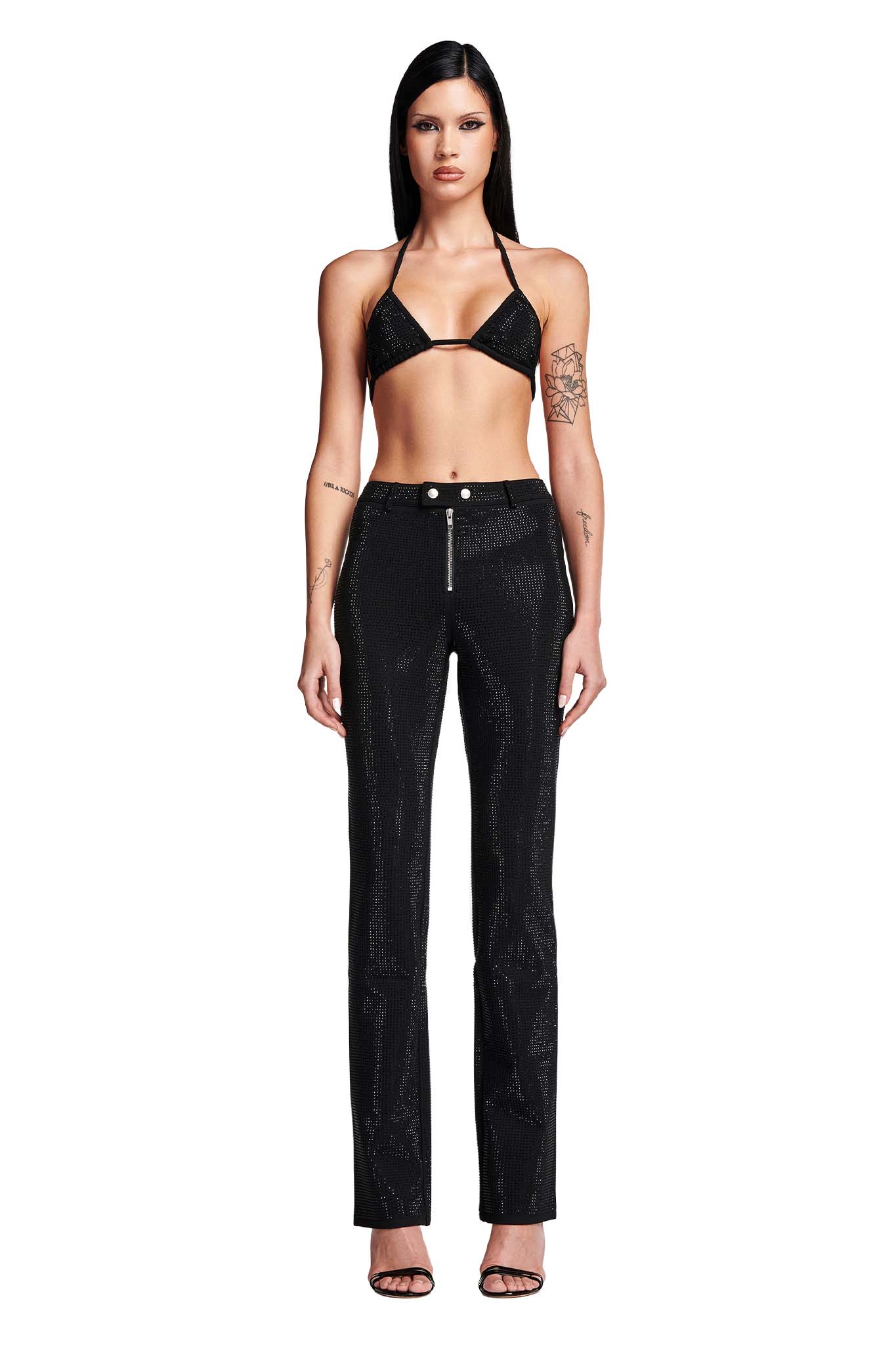 MARIAH PANT - BLACK : DIAMANTE