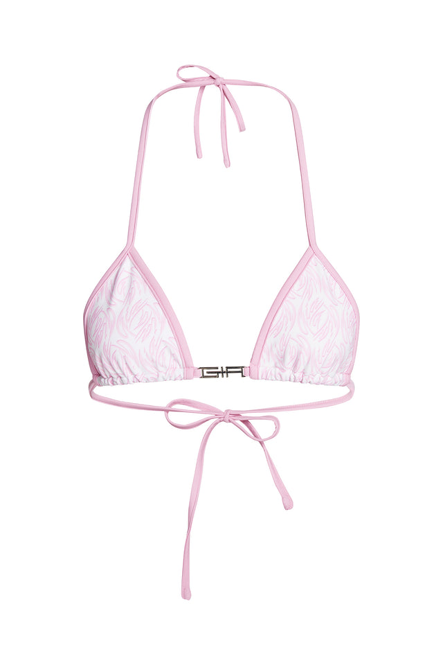 AVA BIKINI TOP - PINK : MONOGRAM