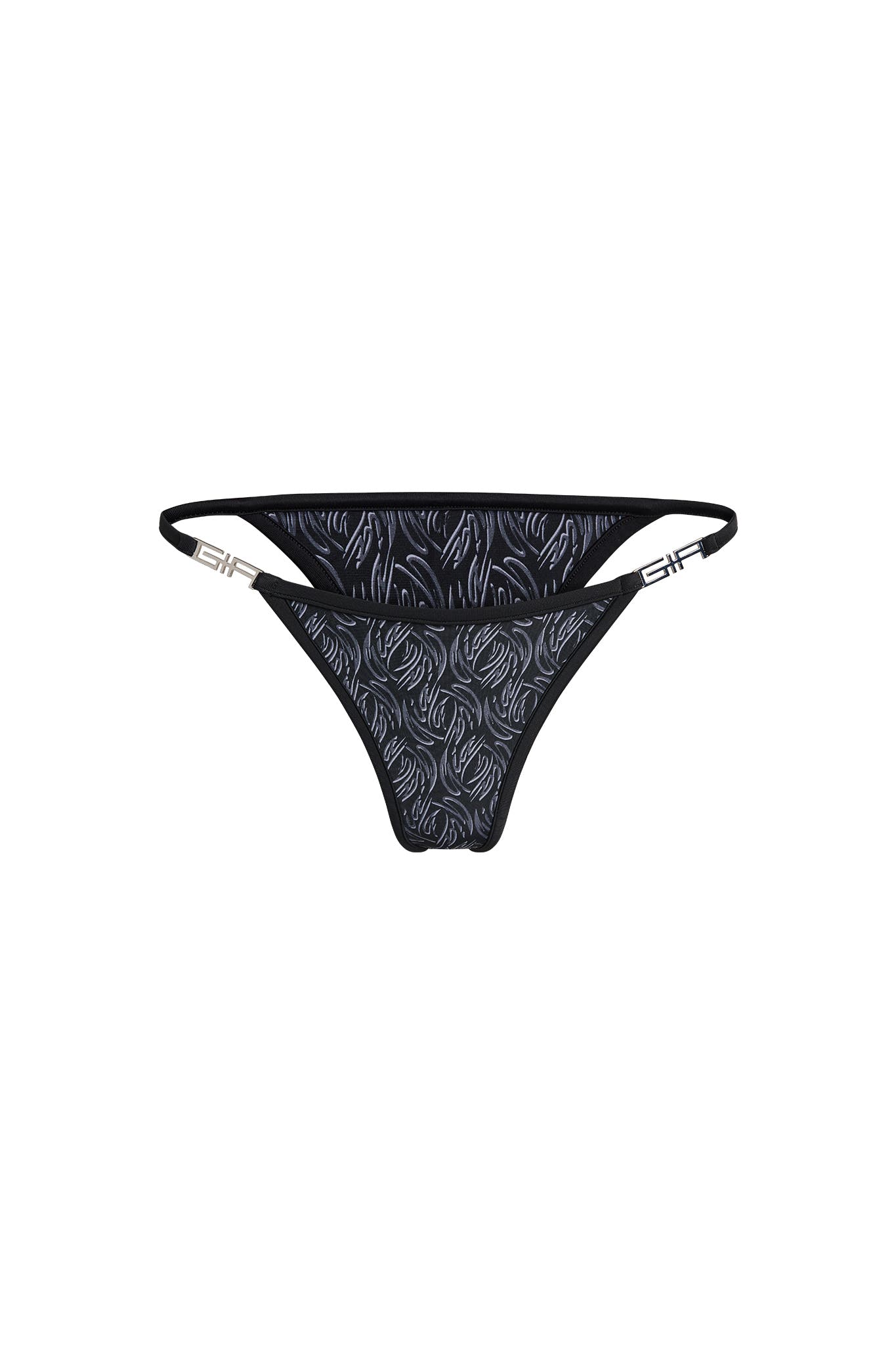 AVA G-STRING BIKINI BOTTOM - BLACK : MONOGRAM