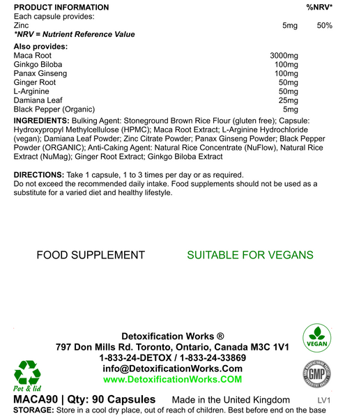 Ultimate Maca Plus label