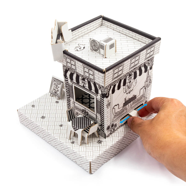 Cuboxity Cafe movable coloring paper model