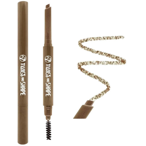 W7 Twist & Shape Angled Eyebrow Brow Pencil & Liner – Soft, Twist-Up with Built-in Brush Comb