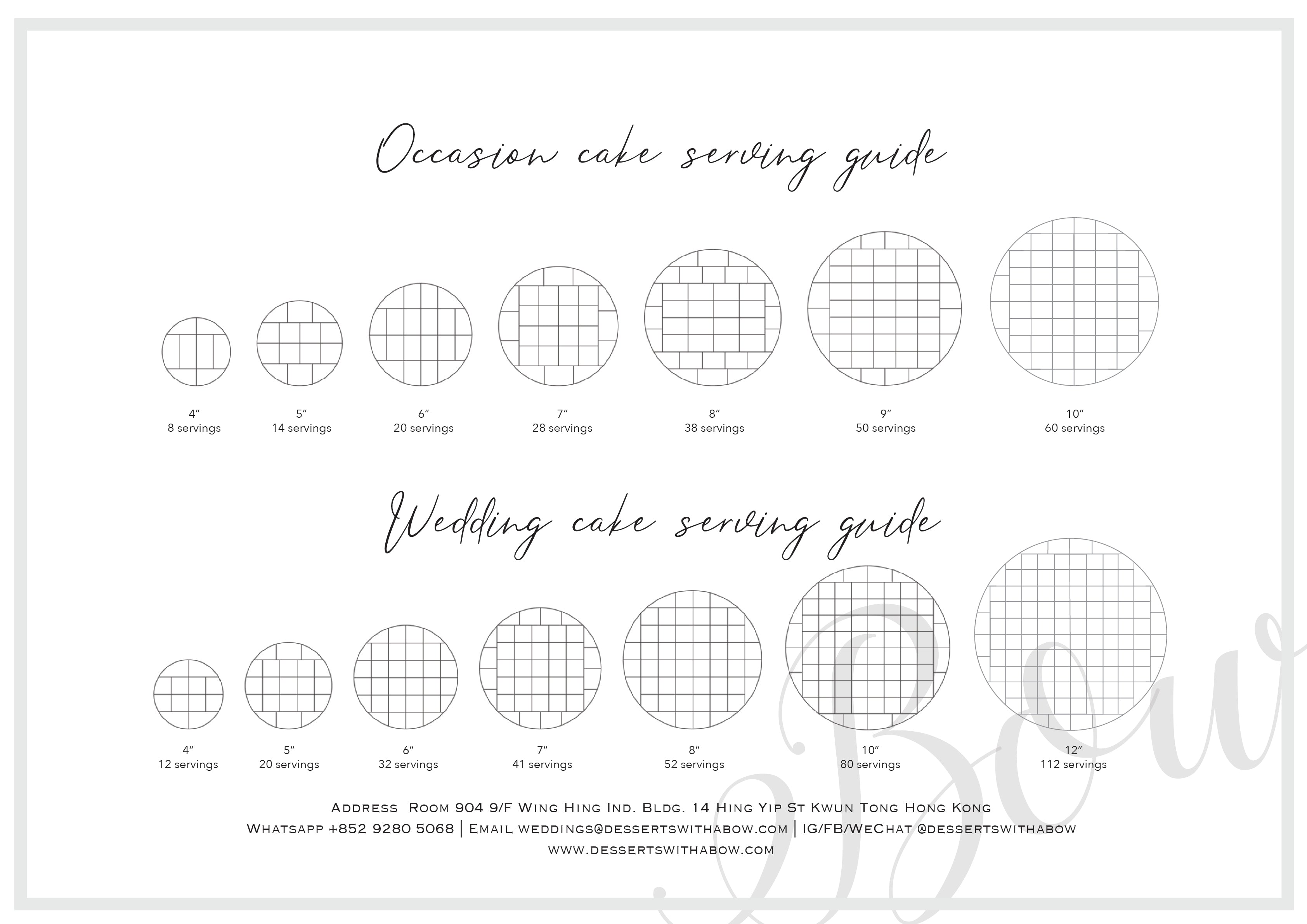 Cake Serving Guide | BOW Artisan Cakery | Occasions & Weddings | Hong Kong