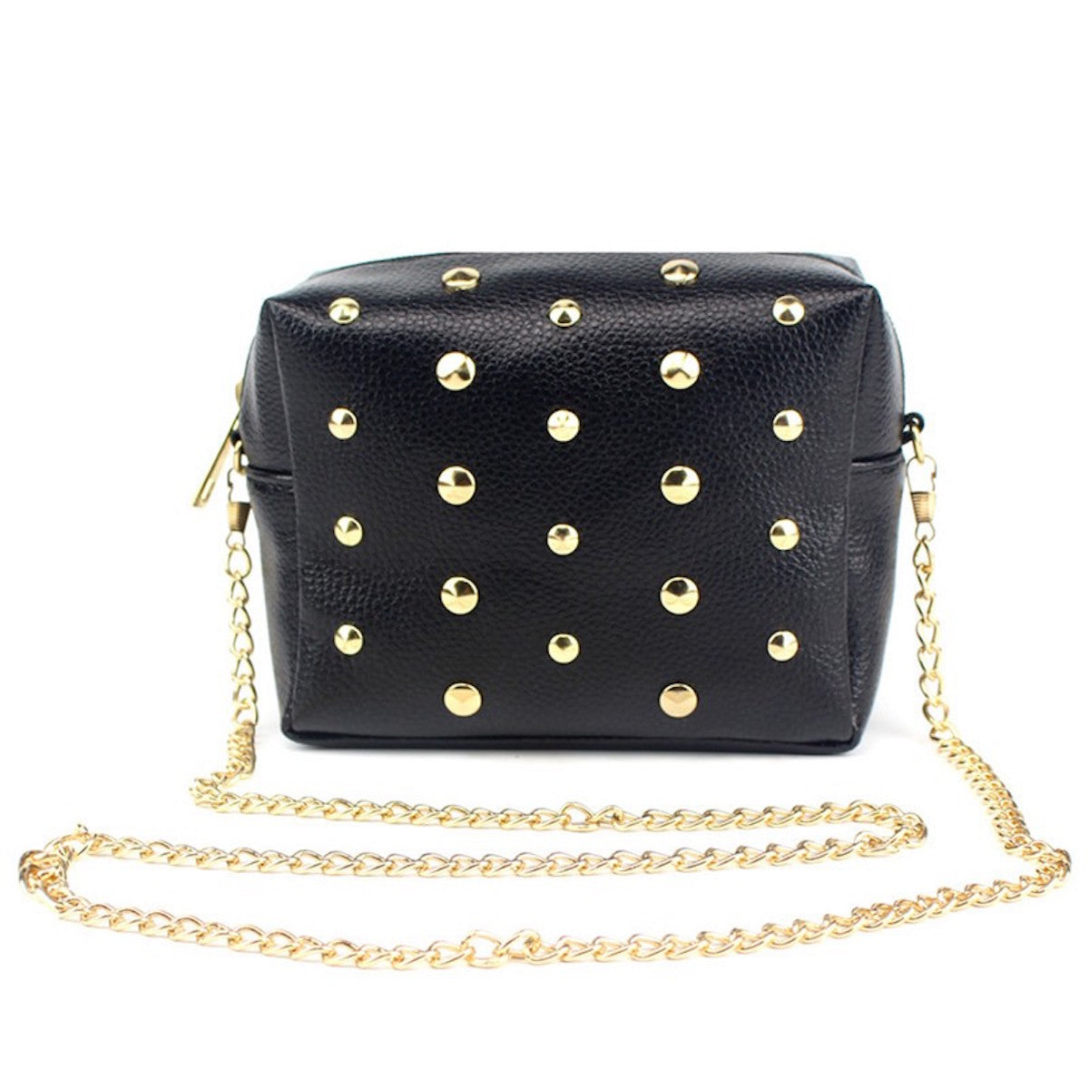 Golden Rivets Rectangle Sling Bag | BLINGG