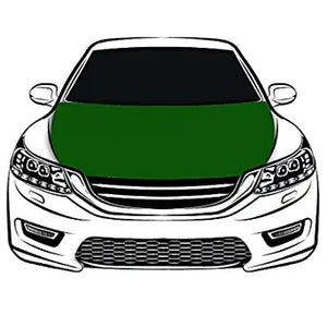 Dark Green Car Hood Cover Flag ,Dark-green Engine Banner,3.3X5ft,/6X7FT100% Polyester Elastic Fabrics Can be Washed - flagsshop