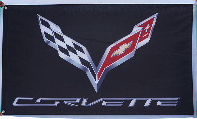 Chevrolet Corvette Flag-3x5ft Checkered Banner-100% polyester  Corvette