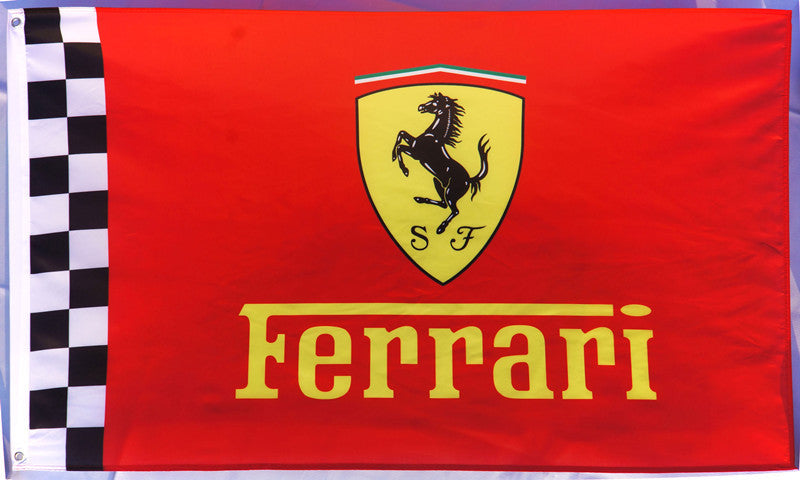 Ferrari Scudetto Red Checkered Car Flag 3