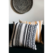 Sombrero design luxury cushion cover. Handwoven in Colombia. Available in black or yellow.  Collectiviste home decor.