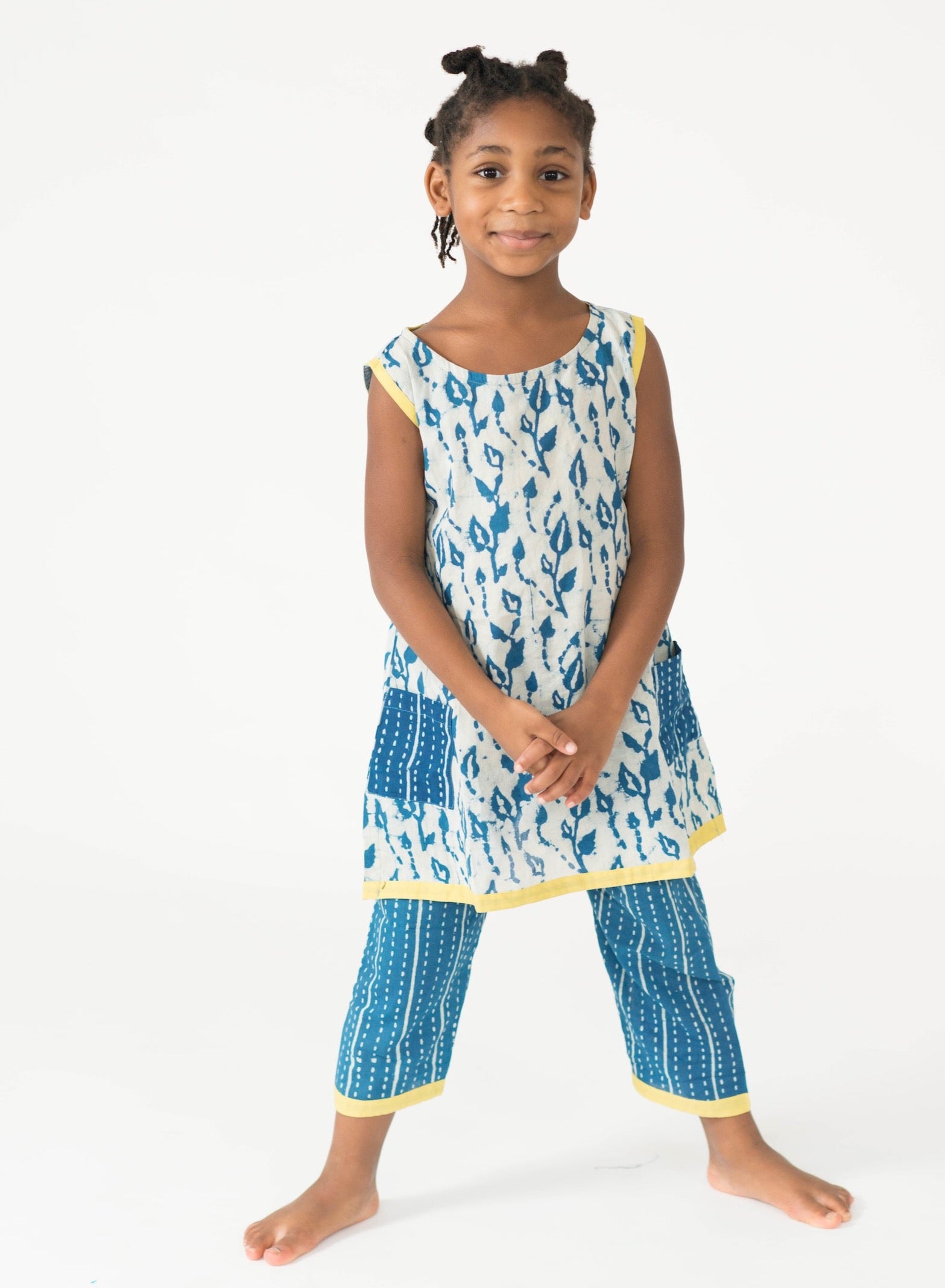 Dabu Vine Dress | handmade | indigo | fair trade| mirasa baby