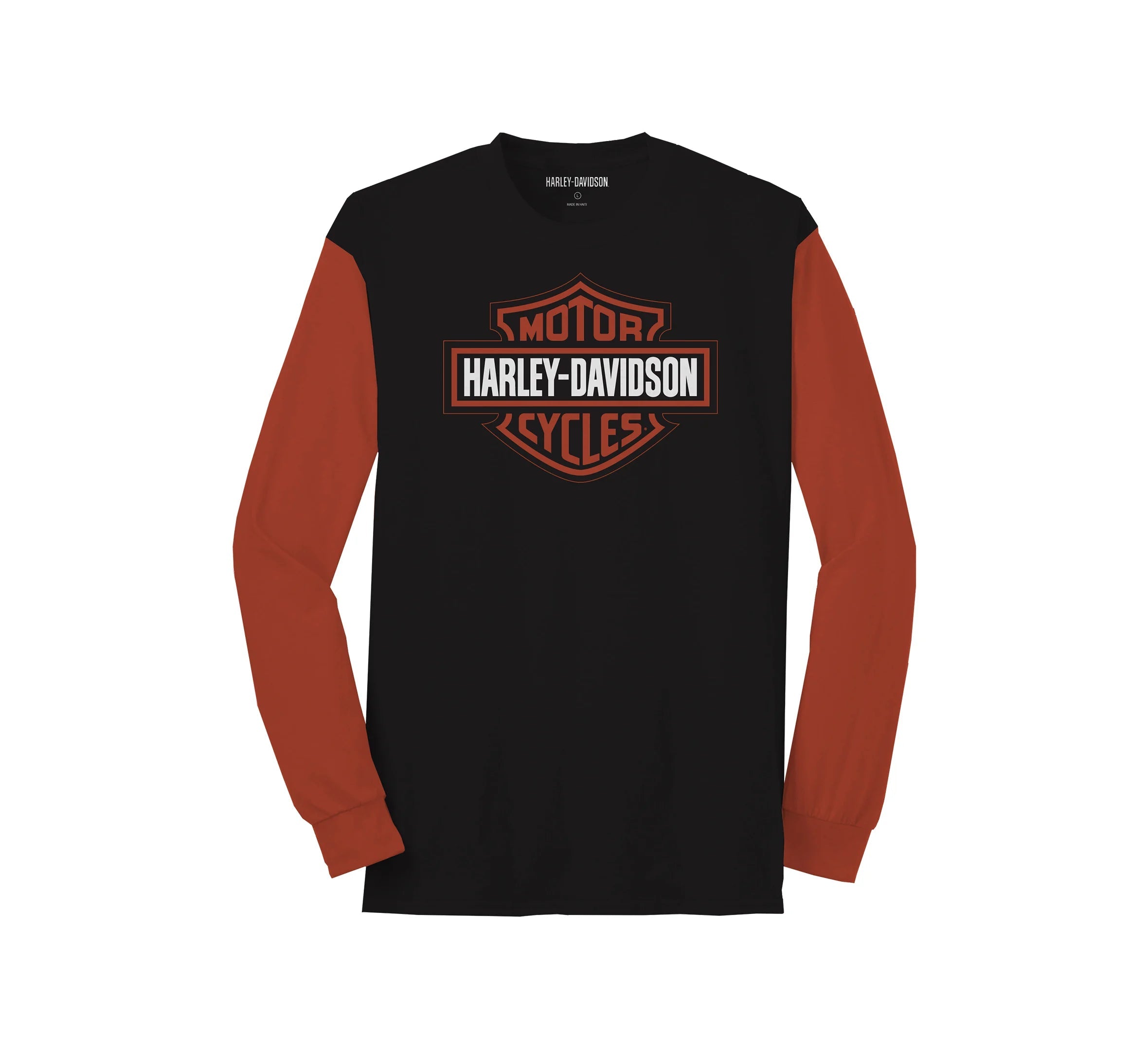 Harley-Davidson Men's Bar & Shield Long Sleeve Graphic Tee, Orange - 9