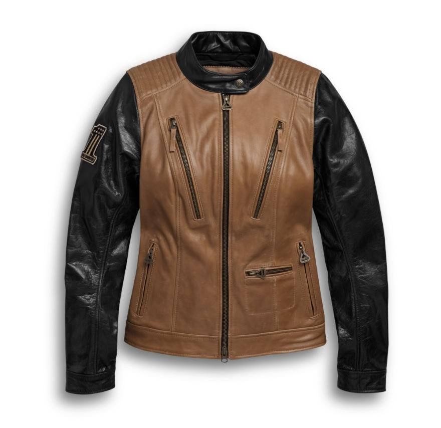 Harley-Davidson® Women's Leather Jacket, Brown - 97008-21VW