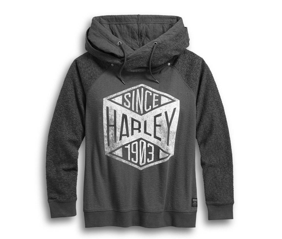 Harley-Davidson Women's Scroll Skull Hooded Henley - 99131-17VW