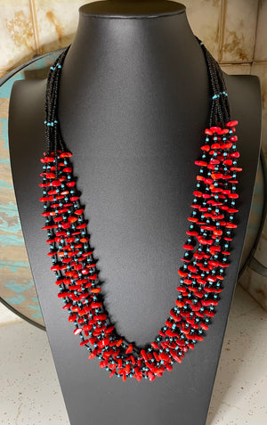 Red Beaded Necklace - The Brave Company