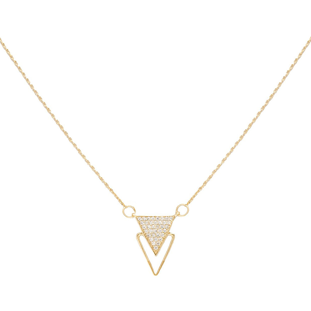 Strength Necklace Triangle Pendant Gold Dipped Meaning Card You Are Mighty  | eBay