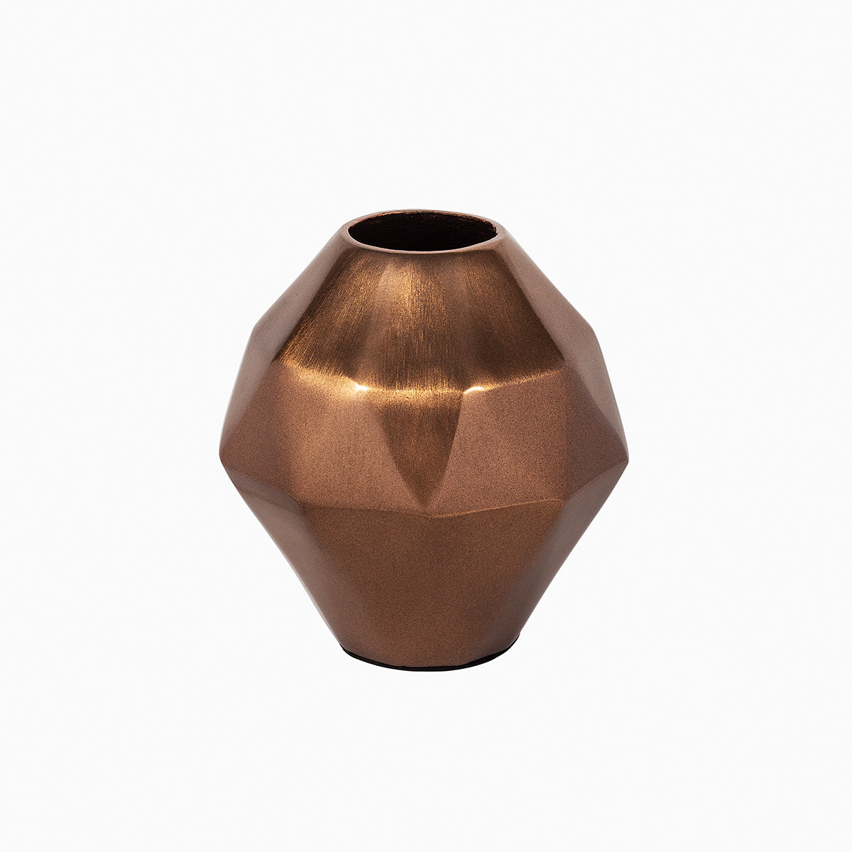 Short Geo Copper Vase