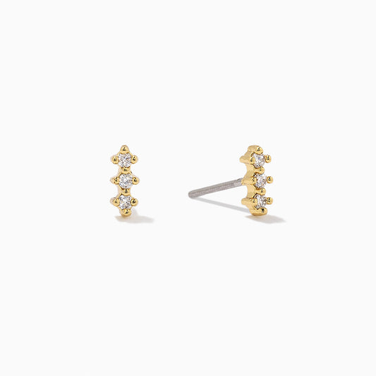 Little Stud Earrings in Gold, Pavé + V Shaped Earrings