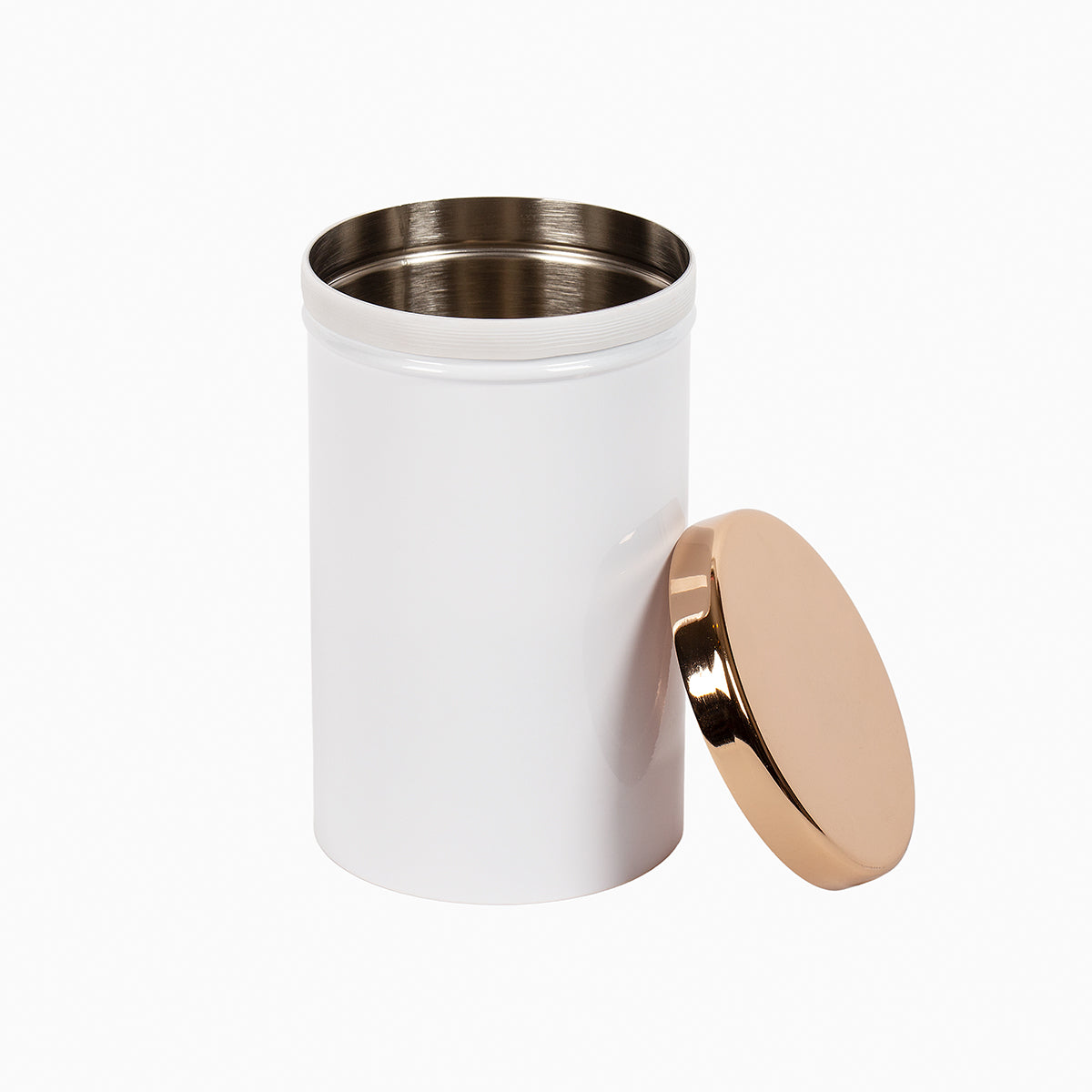 White + Copper Kitchen Canister