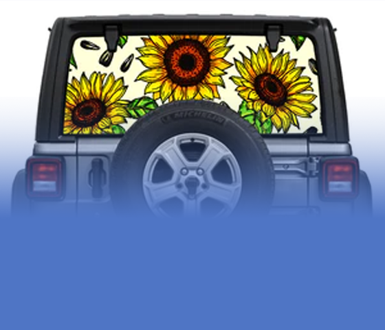 Sunflowers Rear Window Decal – Under The Sun Inserts