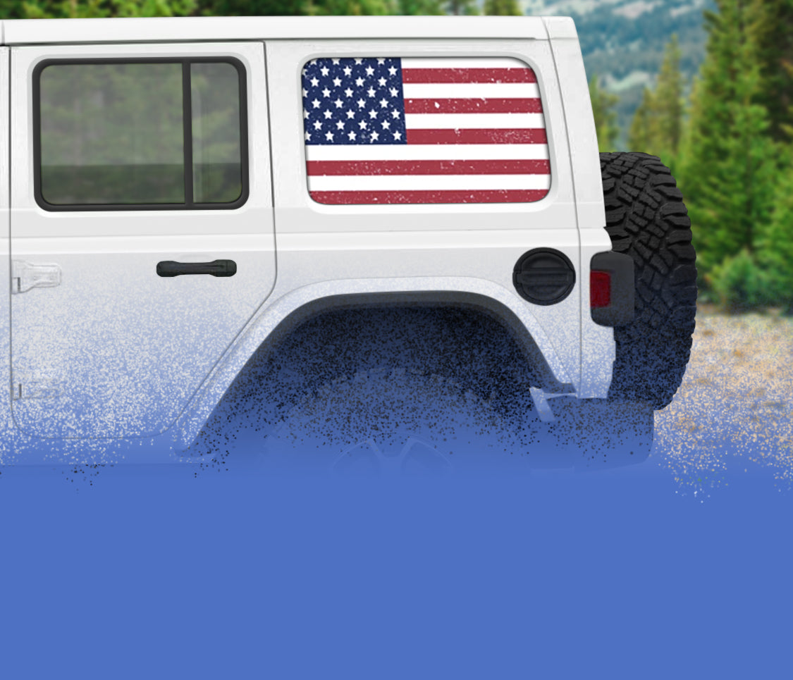 Custom Design** Jeep Wrangler Side Windows Printed Vinyl Decal – Under The  Sun Inserts