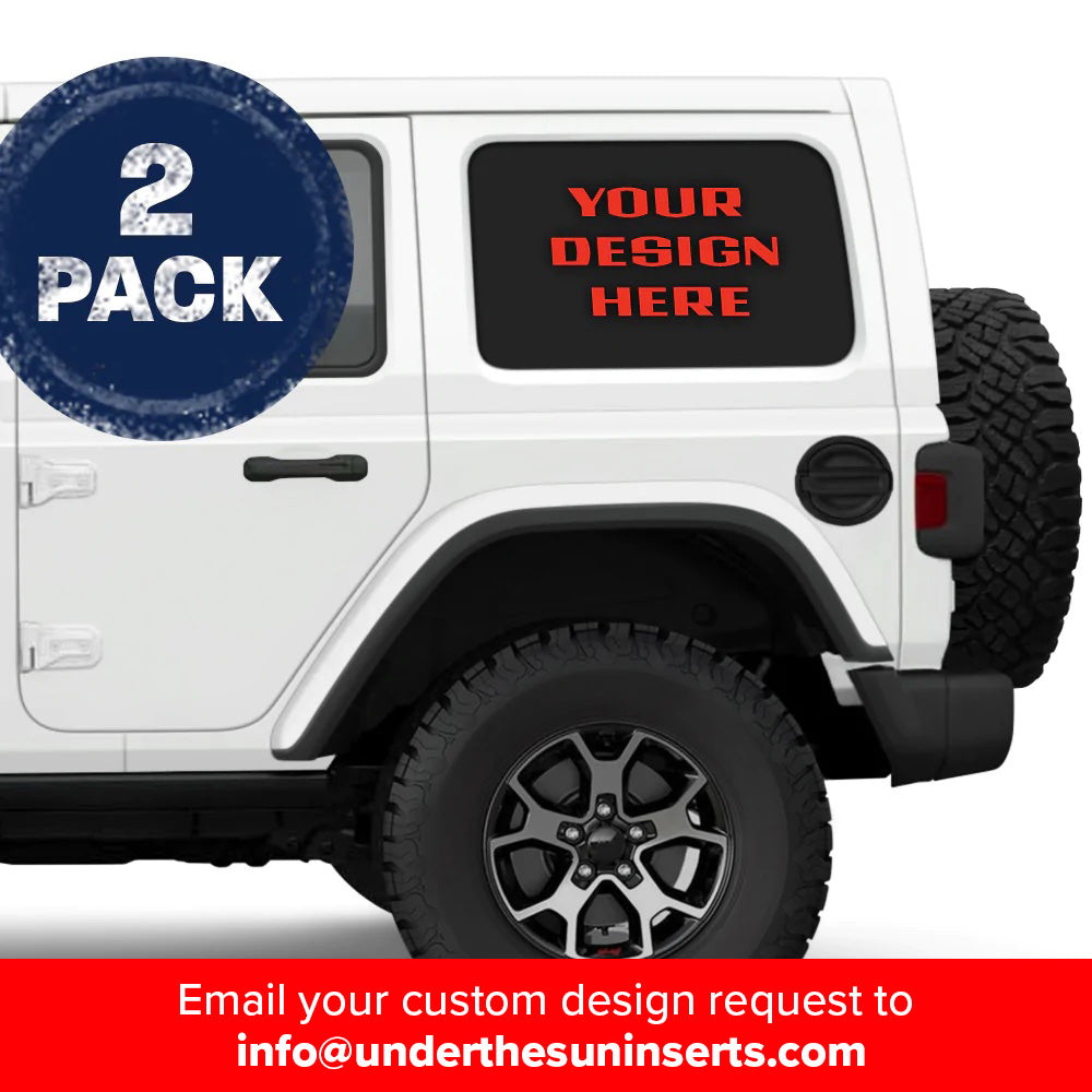 Custom Design** Jeep Wrangler Side Windows Printed Vinyl Decal – Under The  Sun Inserts