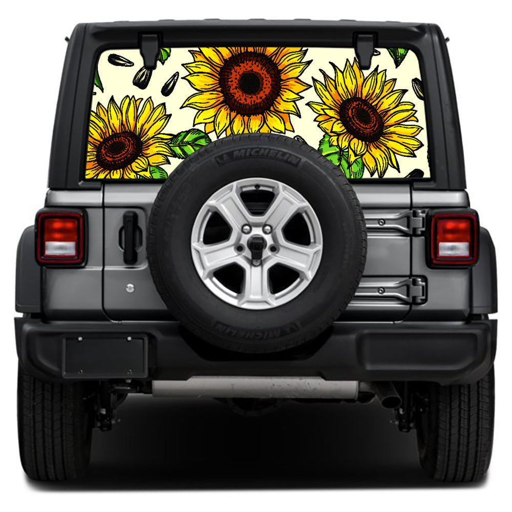 Sunflowers Rear Window Decal – Under The Sun Inserts