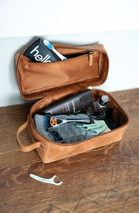 Men's Leather Toiletry Bag - Doppler Kit – Elevate