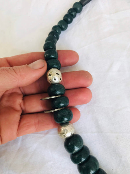Jade Chachal Beaded Necklace. Guatemalan Jade