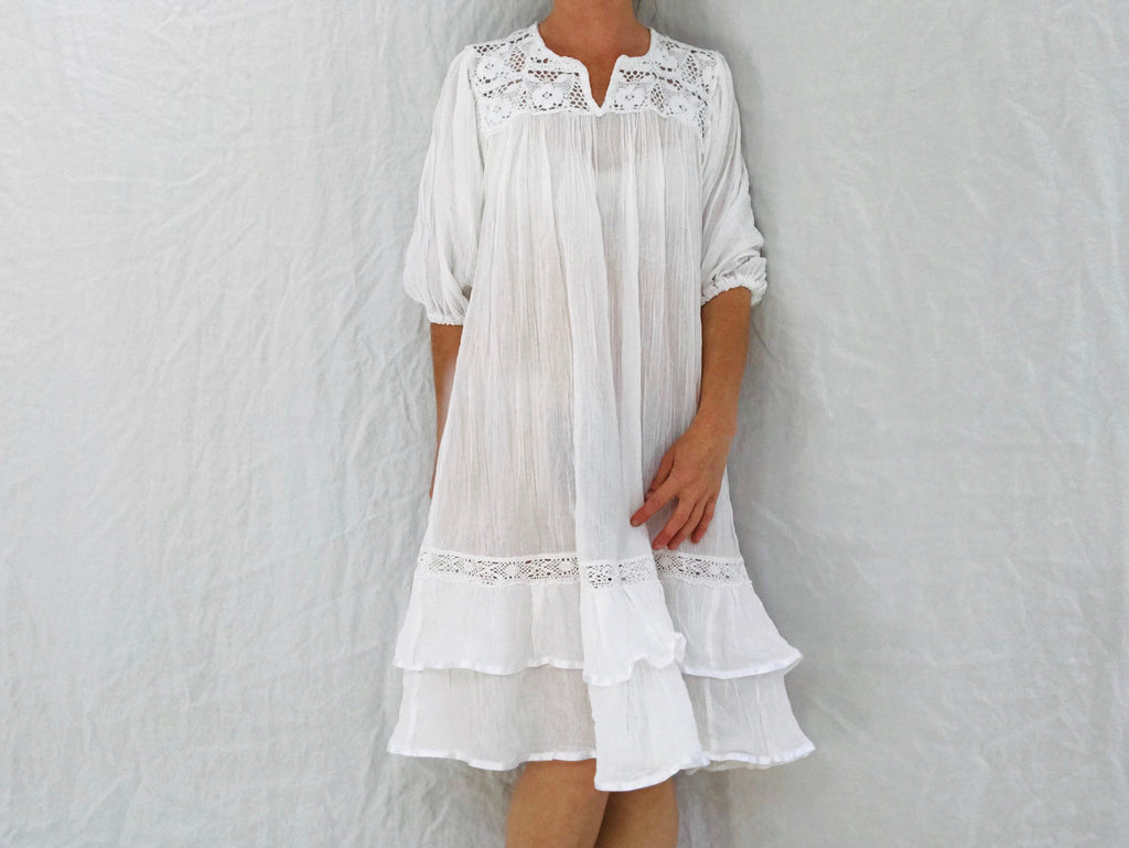 white gauze dresses