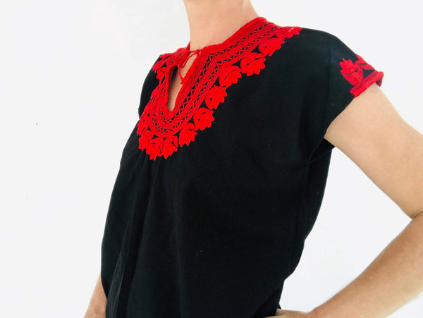 Hand-Embroidered Chamula Blouse. All Cotton.