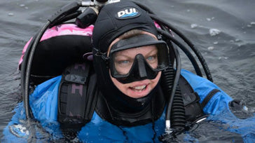 Susan Long, DUI President & CEO, scuba diving in Catalina